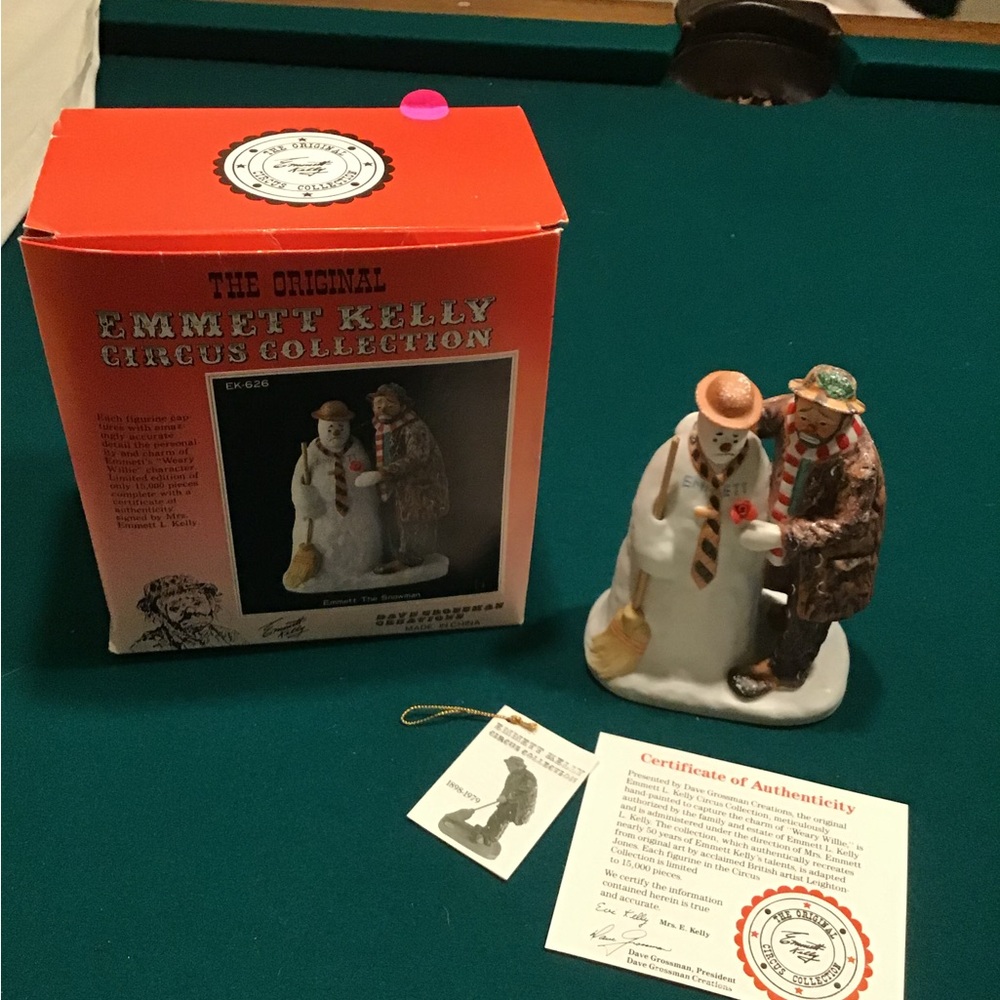 EMMETT KELLY CIRCUS COLLECTION THE SNOWMAN. SIGNED LIMITED EDITION.